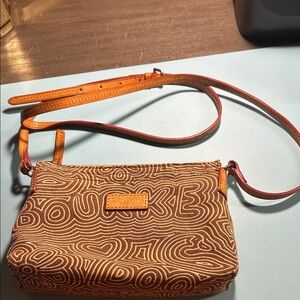 Dooney & Bourke Mini Crossbody Pouchette Doodle Spell Out Pattern EUC